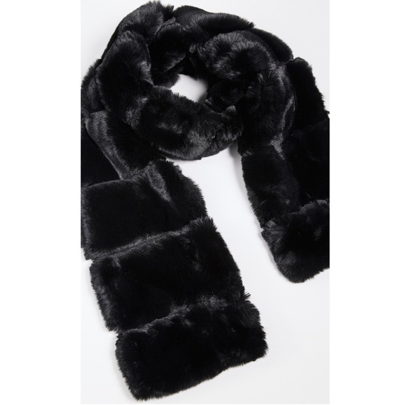 Adrienne Landau Faux Fur Black Scarf - Picture 2 of 4